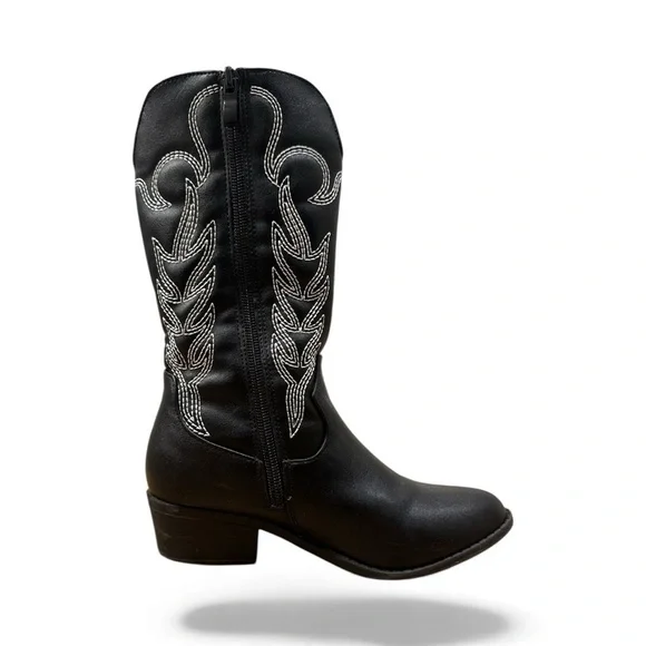 Fashion Nova Black and White Kids Cowboy Boots - Picture 8 of 9